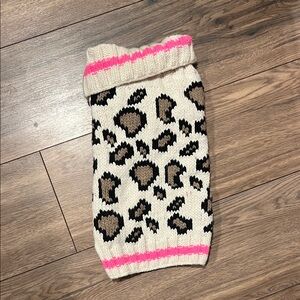 Leopard Print Knit Dog Sweater